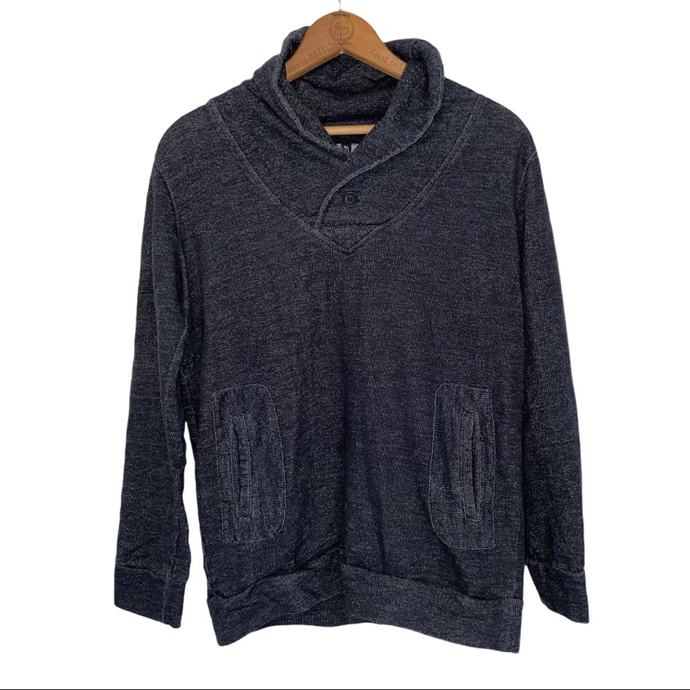 ARSNL Gray Sweater Sweatshirt Cowl Neck Button